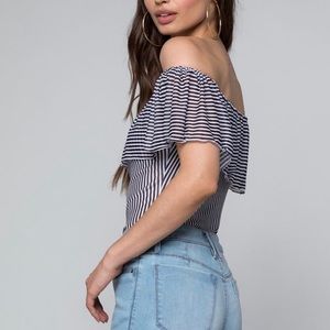 Black & White off shoulder bodysuit